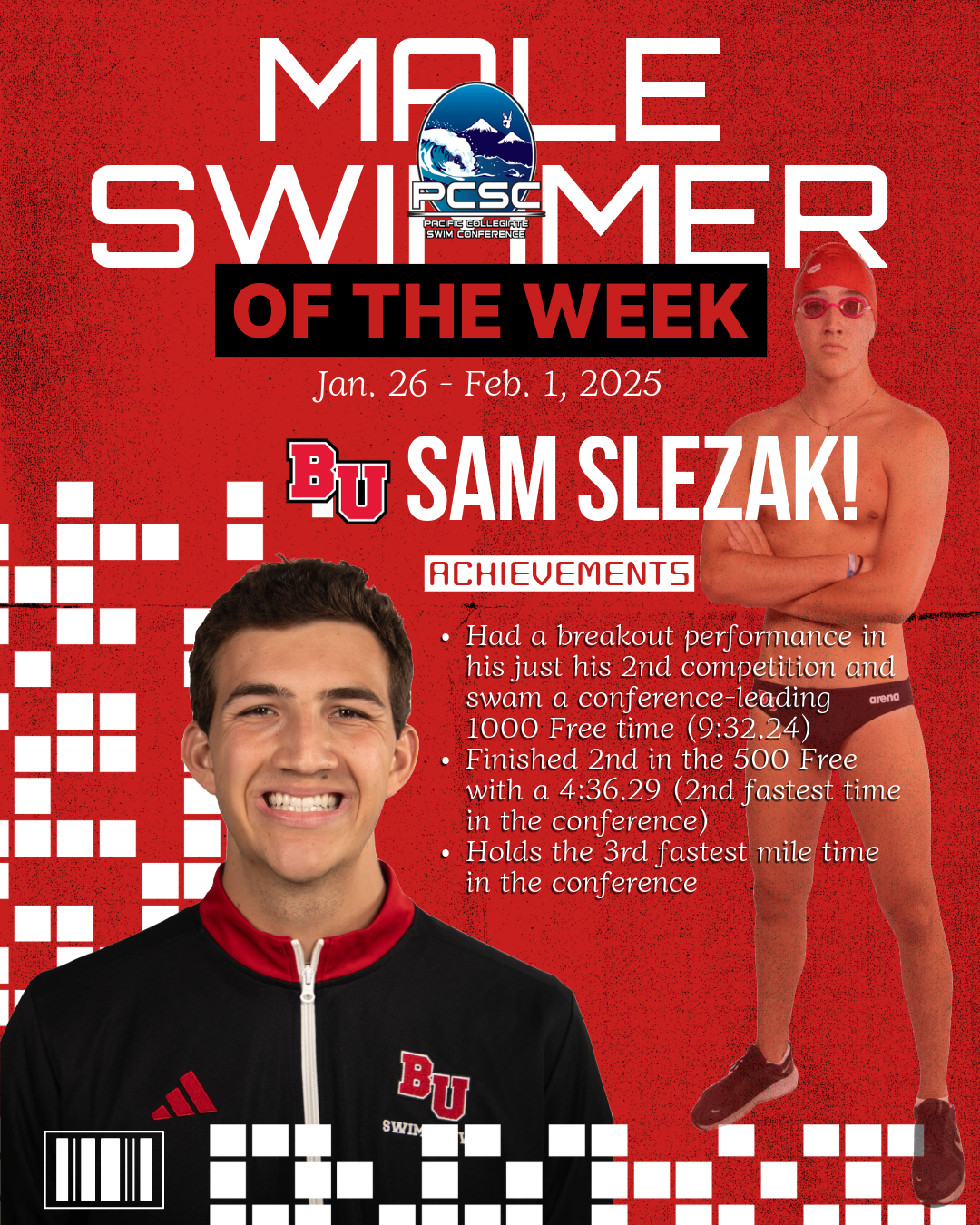 Male Swimmer of the Week Jan. 26 - Feb. 1, 2025