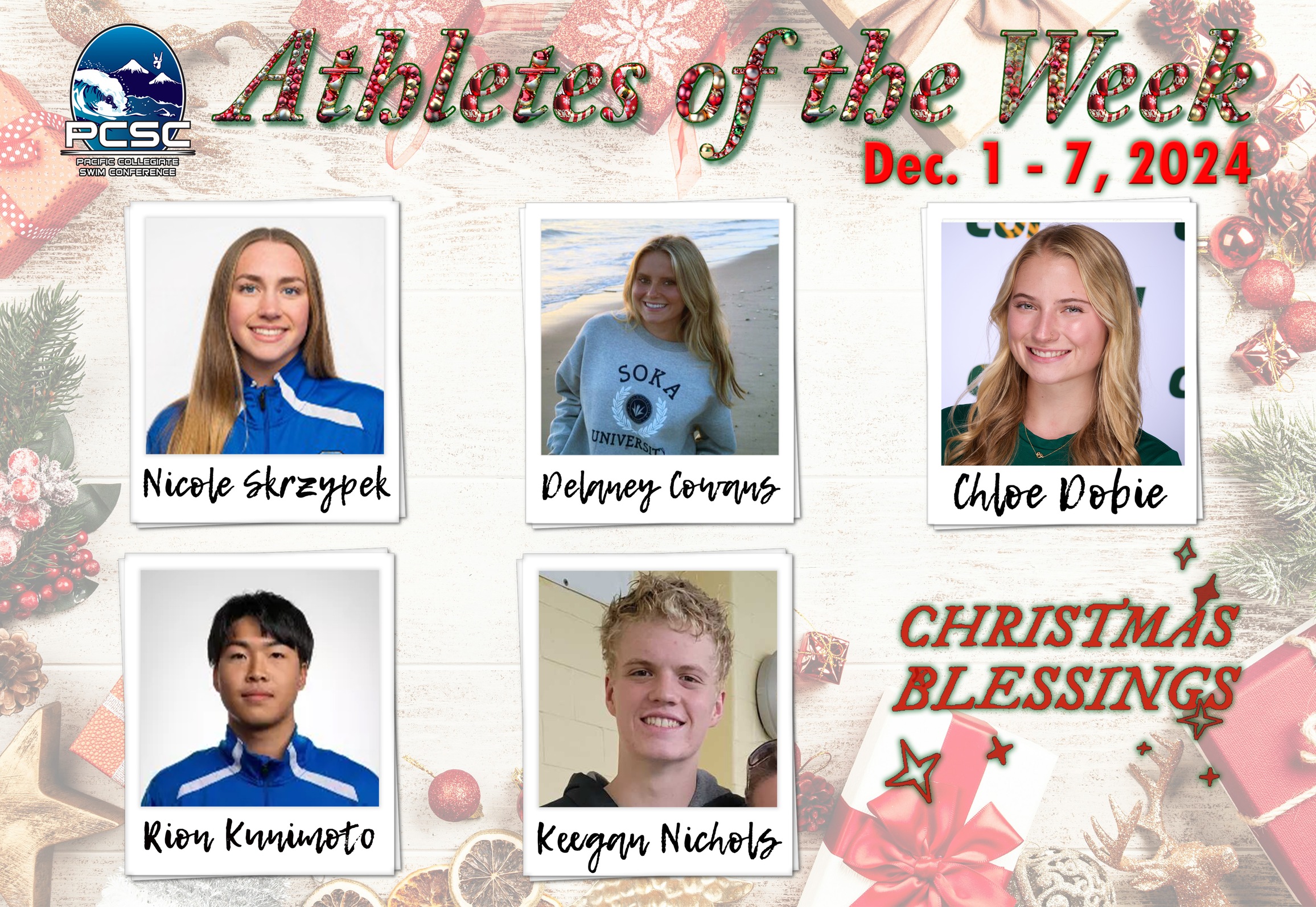 Athletes of the Week Dec. 1 - 7, 2024