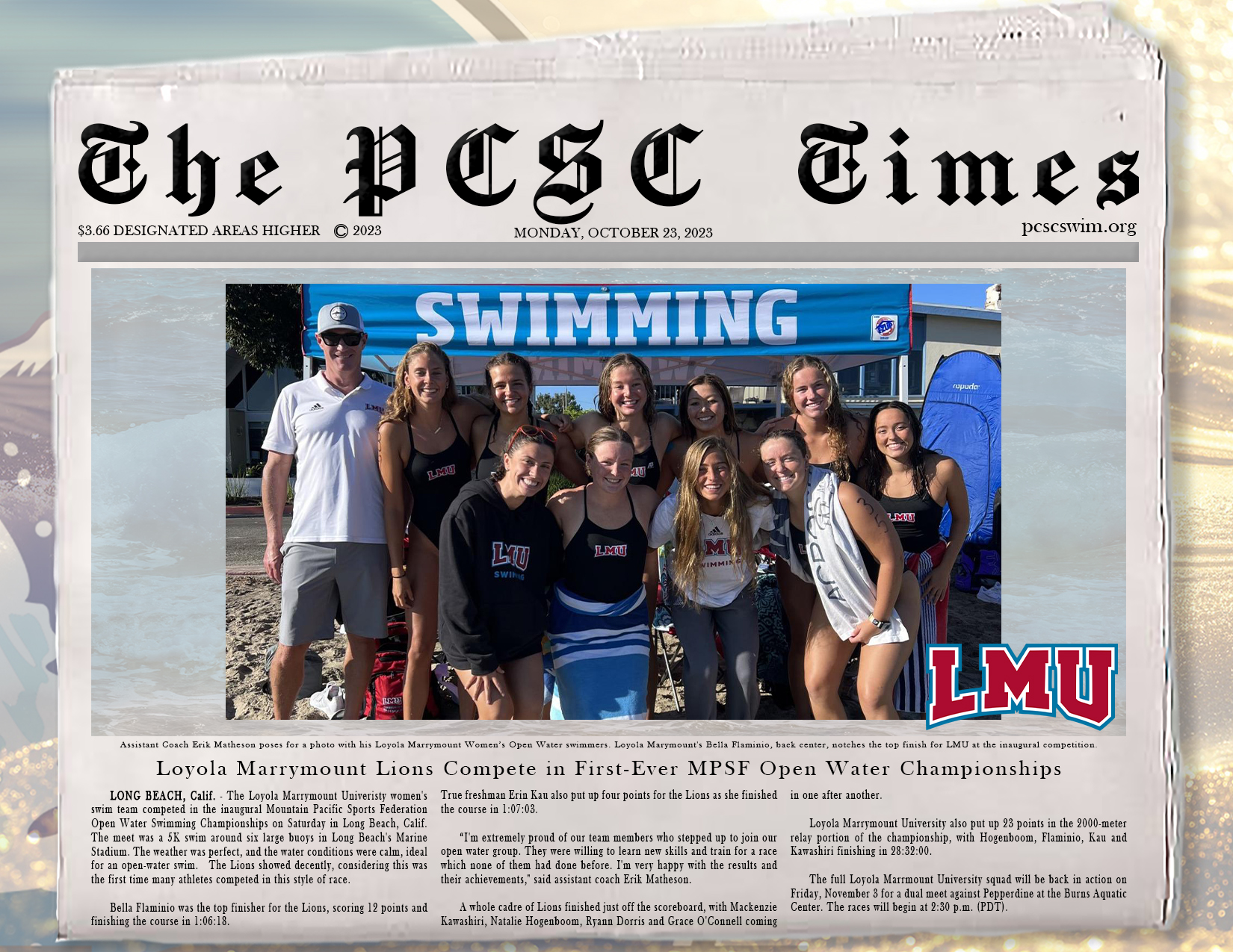 LMU Lions Compete in First-Ever MPSF Open Water Championships